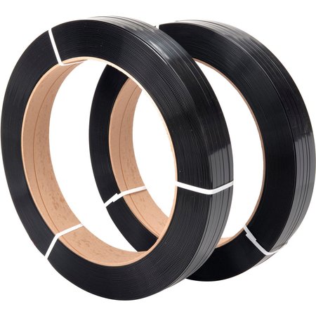 GLOBAL INDUSTRIAL Polyester Strapping, 1/2W x 3600'L x 0.020 Thick, Black 422826